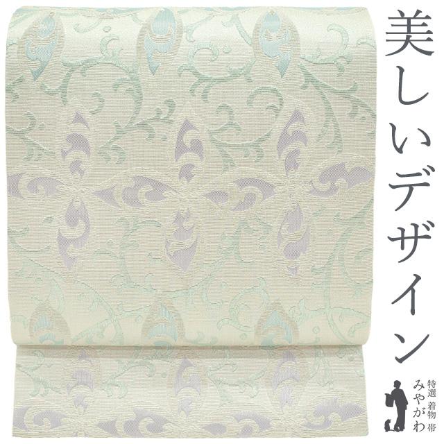 袋帯 未使用 フォーマル 京都 西陣 正絹 全通 金華山織 金糸 淡