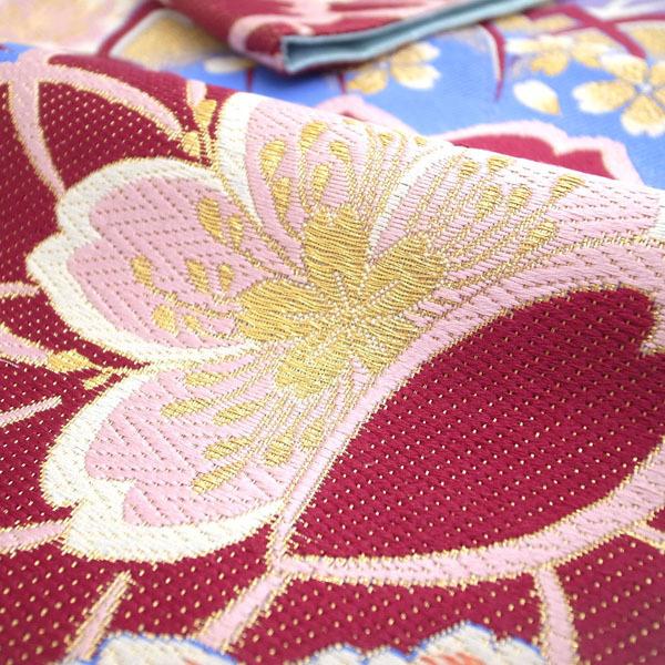 すごい値！袋帯 京都 西陣 正絹 上質 六通柄 金糸 ラメ糸 くすみ紫 桜  