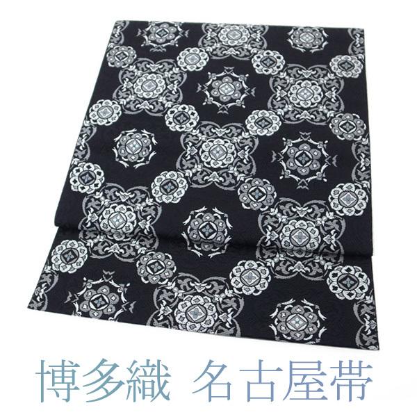 値引 本場筑前博多織 名古屋帯 八寸 松装織物 金印 黒 白 青緑 グレー モノトーン 華文 全通 カジュアル 新品 仕立て上がり Sb9050 最安値挑戦 Www Ladislexia Net