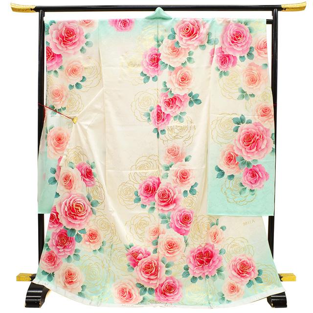 半額／で￥99000→49500 振袖 未仕立て MIIA ミーア 丸紅 ブランド 白 