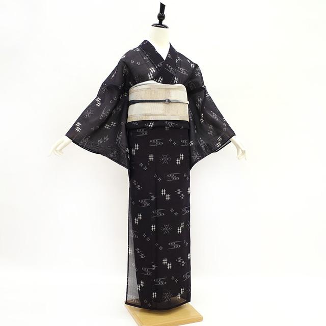 夏物 本場琉球かすり 単衣 着物 伝統工芸品 沖縄県 壁上布 紗紬 夏物 本場琉球かすり 単衣 着物 伝統工芸品 沖縄県 壁上布 紗紬