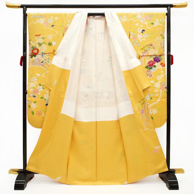 振袖 長襦袢 セット 千總 高島屋 扱い 重ね衿付き 黄色 花古典 振袖 長襦袢 セット 千總 高島屋 扱い 重ね衿付き 黄色 花古典