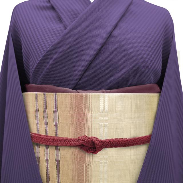 名古屋帯 リサイクル 正絹 紬 九寸 藤山千春 吉野間道 草木染 手織り