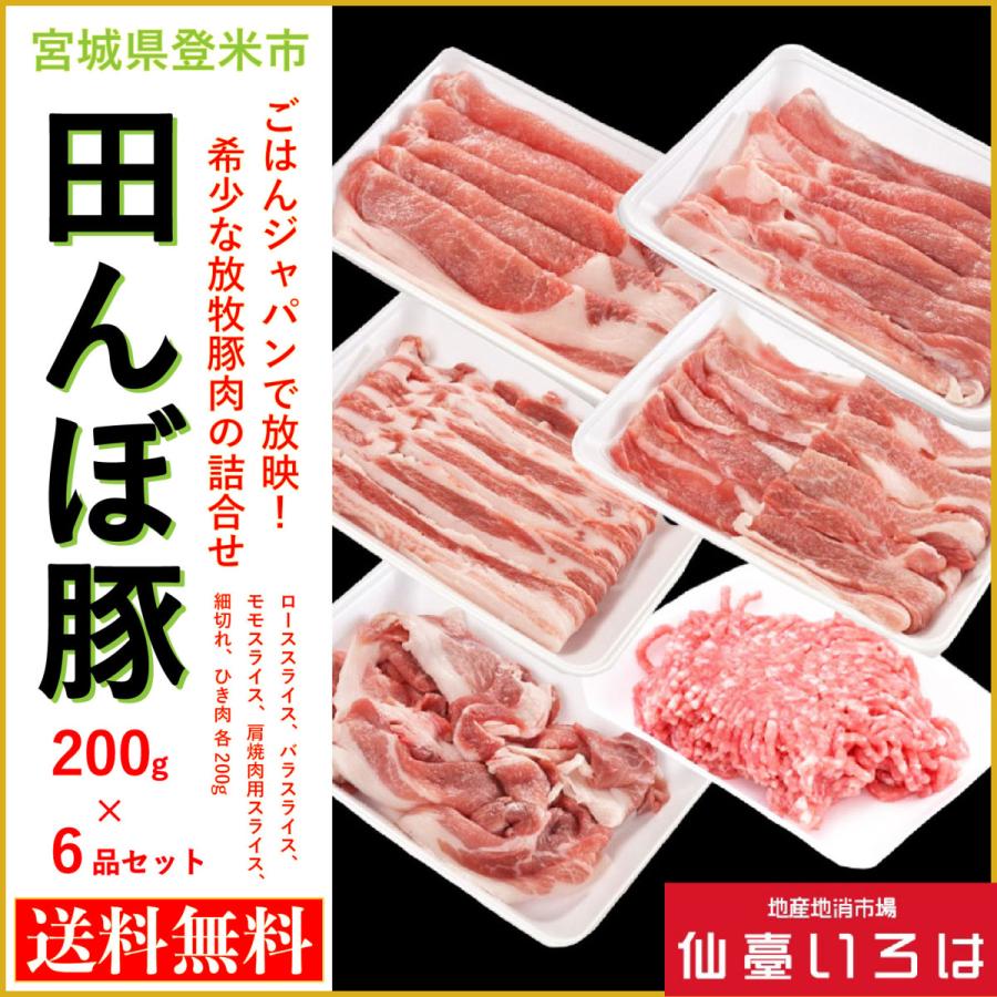 田んぼ豚 0g 6品 ローススライス バラスライス モモスライス 肩焼肉用スライス 細切れ ひき肉 登米 宮城 テレビ F054if 0001 地産地消市場 仙台いろは 通販 Yahoo ショッピング