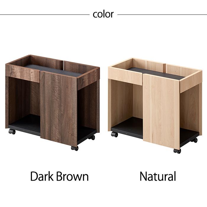 美品 柏木工 キャスター付 サイドテーブル オーク材ラック ワゴン