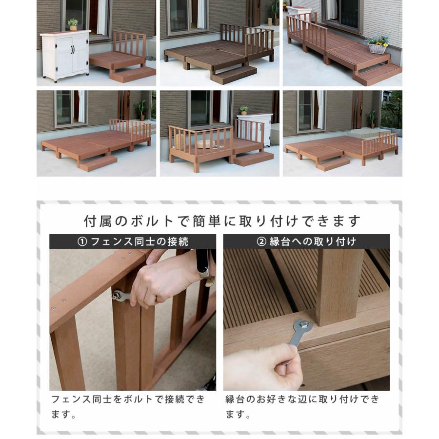 ストレートフェンス 2枚組 人工木製 ウッドデッキ エコフィール用｜miyaguchi｜05