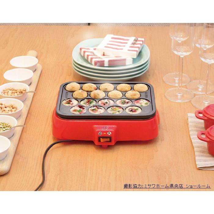 HOME SWAN たこ焼き器 着脱式 角型 電気 18穴 たこ焼きメーカー 脱着式