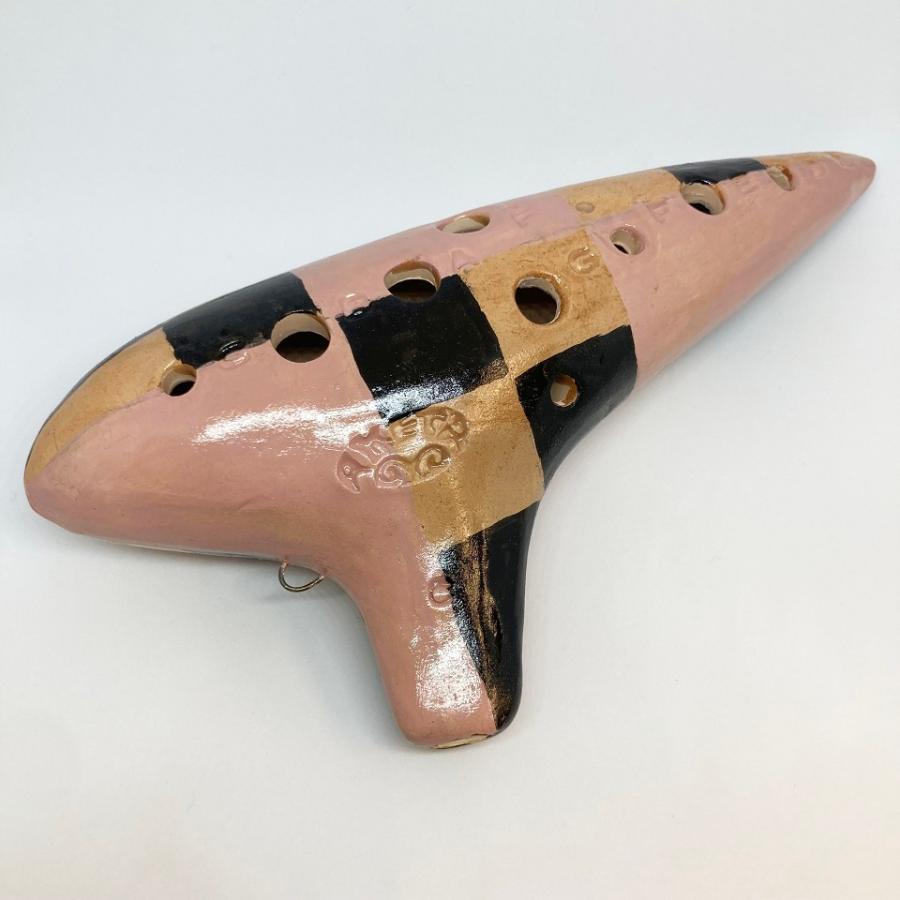 アケタ オカリナ RT-5C-I 市松模様 (ピンク×ベージュ×ブラック) AKETA