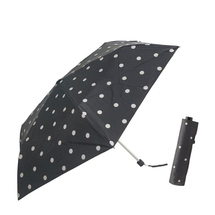 日傘 折りたたみ傘 晴雨兼用 50cm 水玉 ドット柄 UVカット加工付 遮光