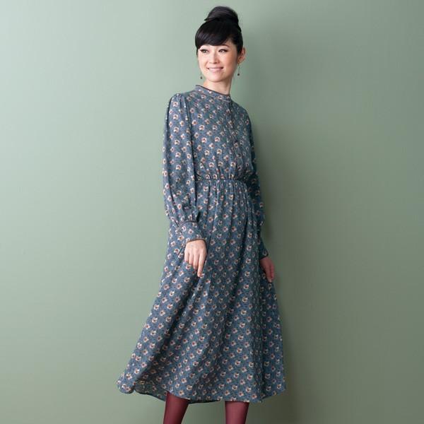 レトロ おしゃれ ワンピース レディース 秋 冬 パイピングデザインフレアワンピース 40代 50代 60代 70代 ミセスファッション シニアファッション 服 京都通販 ミセスのファッション館 通販 Yahoo ショッピング