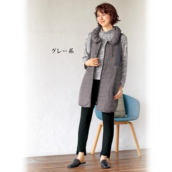 ベスト トップス レディース 秋 冬 中わた 裏シャギーロングベスト 40代 50代 60代 70代 ミセスファッション シニアファッション 服 京都通販 ミセスのファッション館 通販 Yahoo ショッピング