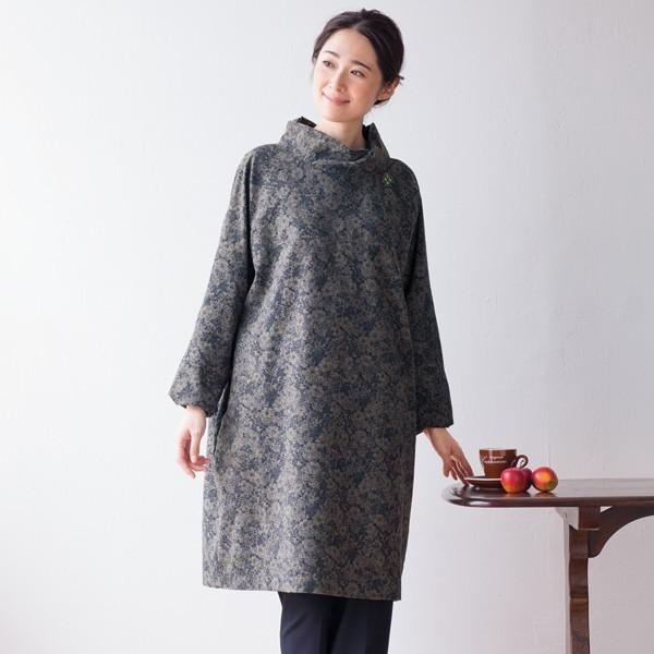 国内初の直営店 レディース ワンピース 秋 服 シニアファッション ミセスファッション 70代 60代 50代 40代 ロールネック花柄プリント ワンピース 冬 ワンピース 色 グレー ネイビー Www 11thspace Com