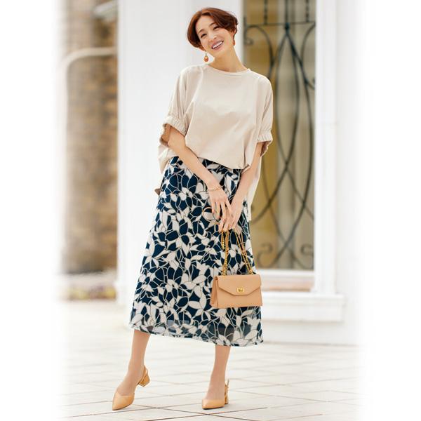 麻 リネン スカート キナリベージュ ロング きれいめ レディース  