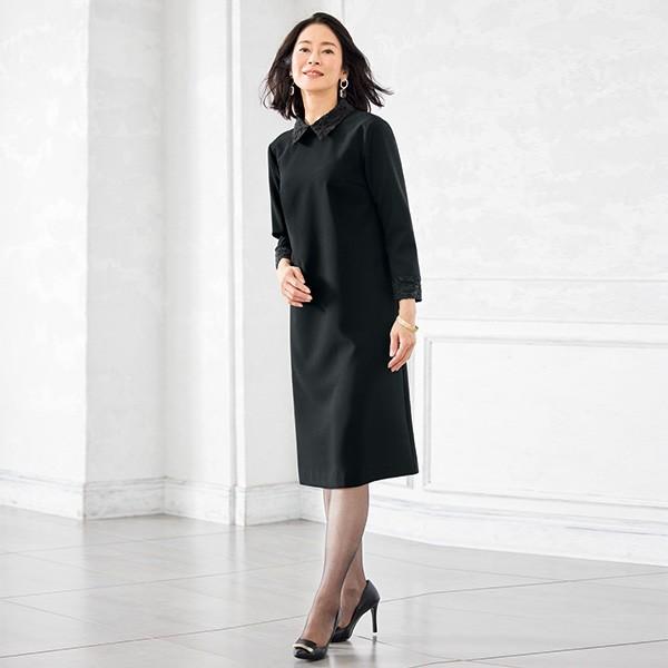 日本全国送料無料 ワンピース レディース 春 秋冬 衿レースノーブルワンピース 50代 60代 70代 80代 ミセスファッション シニア ファッション 服 百貨店販売商品 即納特典付き Www Doctor Plan Com