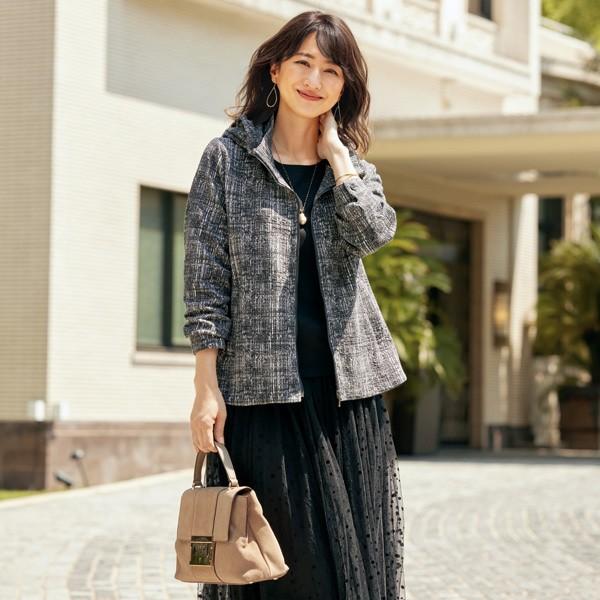 おしゃれ アウター レディース 秋冬 ふくれジャカードカットソー 