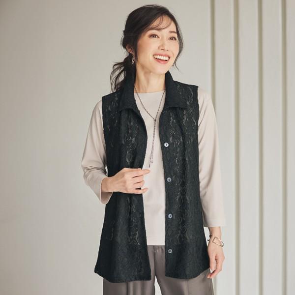 ベスト ジレ レディース おしゃれ 春夏 ミセス シニア ファッション 40