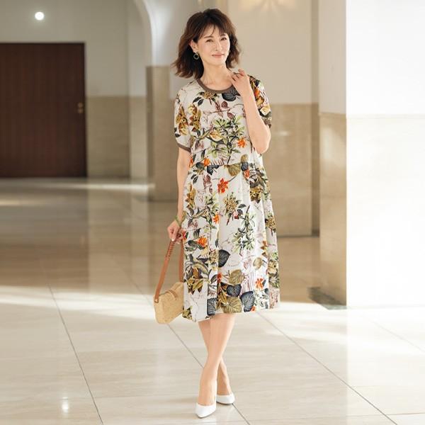 ワンピース きれいめ おしゃれ 春夏 ミセス シニア ファッション 40代 