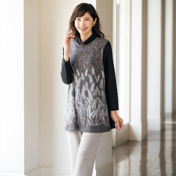 チュニック 大人可愛い おしゃれ 秋冬 ミセス シニア ファッション 40