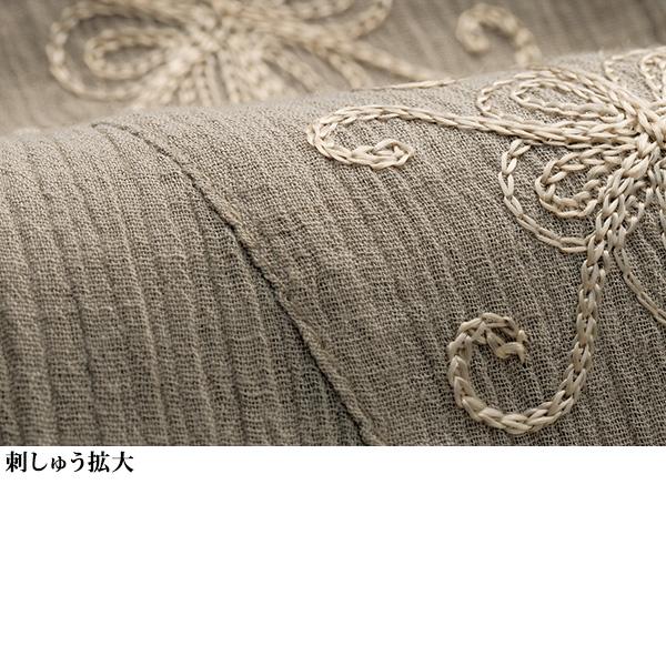 ヴィンテージ レトロ古着 フリル襟イニシャル刺繍ブラウス 金ボタン グレー系 シャツ ブラウス 40代 50代 60代 70代 80代 ミセス シニア