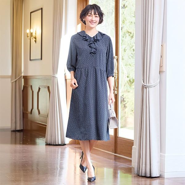ワンピース きれいめ おしゃれ ミセス シニア ファッション 50代 60代 