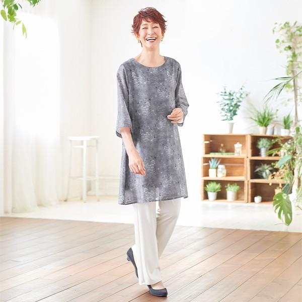 チュニック きれいめ おしゃれ ミセス シニア ファッション 50代 60代