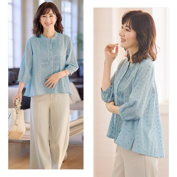 A-792 ミセスシニア 婦人服トップス オーバーブラウス 日本製 