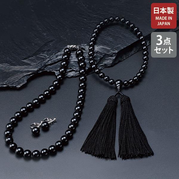 念珠 数珠 ネックレス イヤリング レディース 40代 50代 60代 70