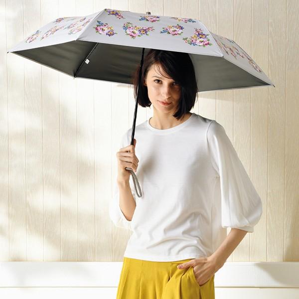 レイクアルスター 花柄刺繍の黒い傘 晴雨兼用 折り畳み傘 晴雨兼用 折り畳み 傘 レディース おしゃれ ミセス シニア