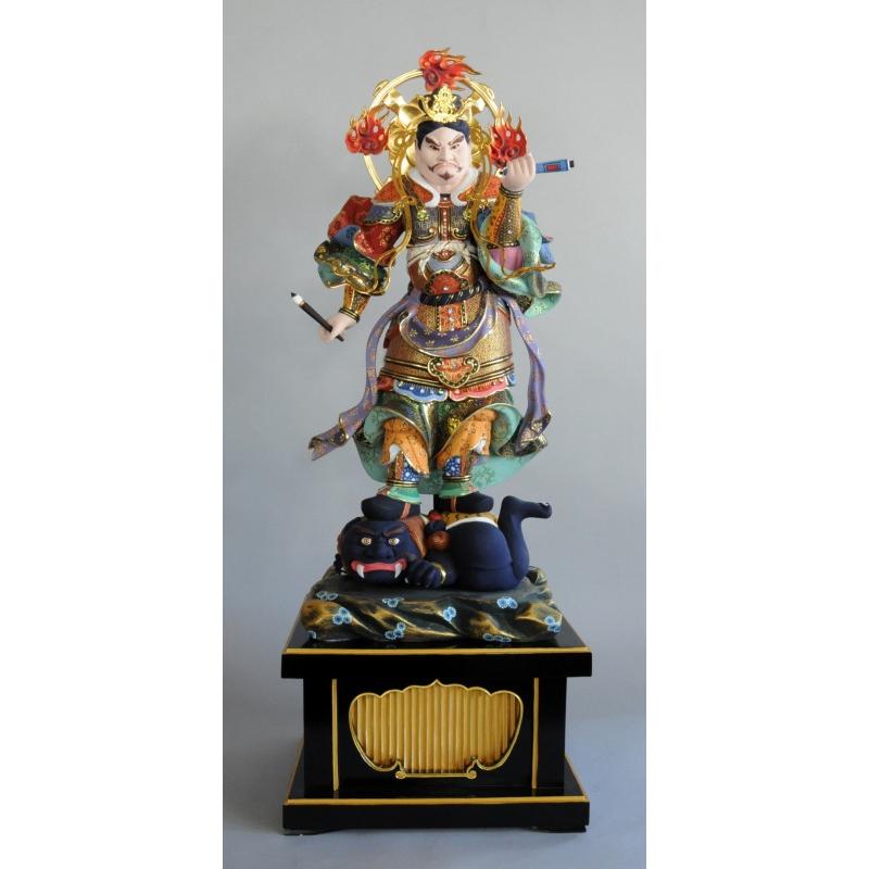 四天王の彫刻品 最高級 木彫仏像 四天王立像 彫刻 本金 切金 天然木檜材 仏教