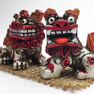 ちばりよシーサー座 3色から シート付き 沖縄 インテリア 置物 魔除け