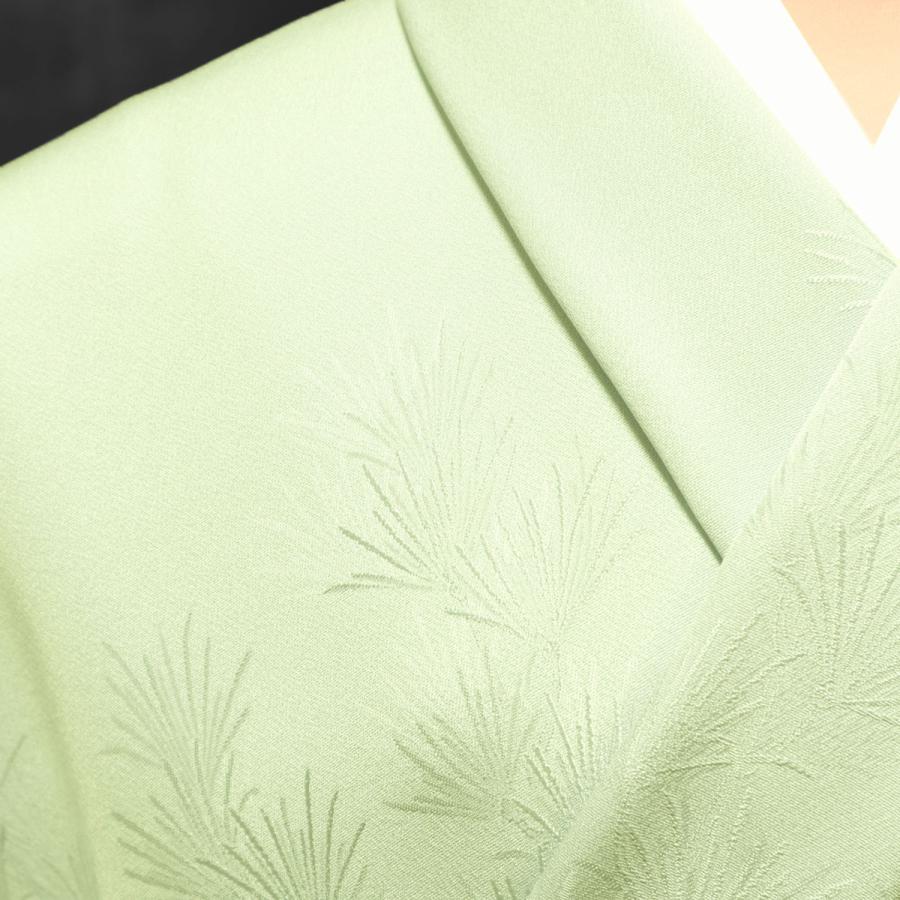 色無地 付け下げ柄 高野槙 オパールグリーン【反物1反・正絹胴裏1枚 