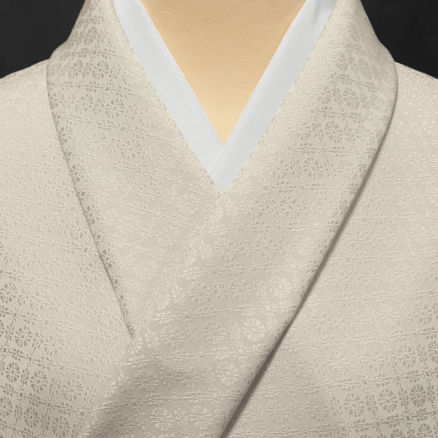 色無地　紋意匠　有職小葵文　白鼠色【反物1反・胴裏1枚・共色八掛1枚のセット】の画像