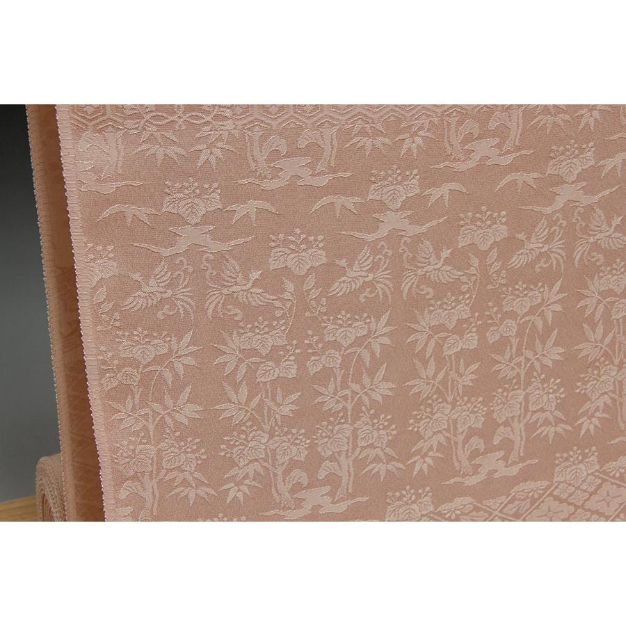 色無地 付下げ柄 横段有職詰文 退紅色【反物1反・正絹胴裏1枚・正絹共