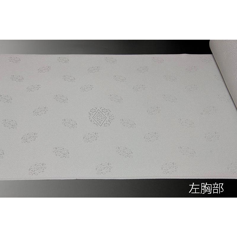 色無地　付下げ柄　椿地桐竹鳳凰文　白鼠【反物1反・正絹胴裏1枚・正絹共色八掛1枚のセット】の画像