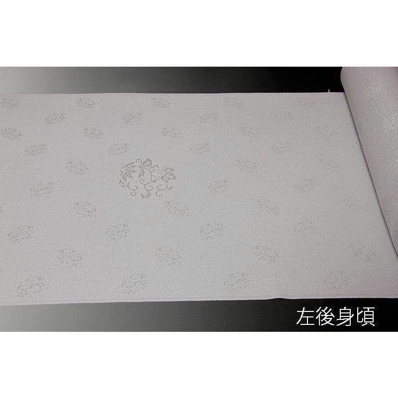 色無地　付下げ柄　椿地桐竹鳳凰文　白鼠【反物1反・正絹胴裏1枚・正絹共色八掛1枚のセット】の画像