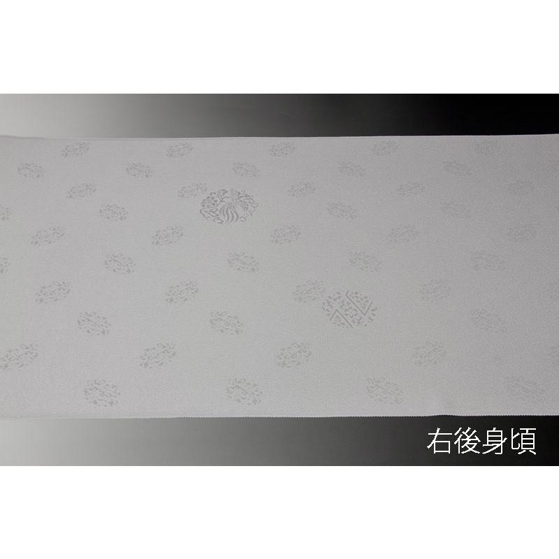 色無地　付下げ柄　椿地桐竹鳳凰文　白鼠【反物1反・正絹胴裏1枚・正絹共色八掛1枚のセット】の画像