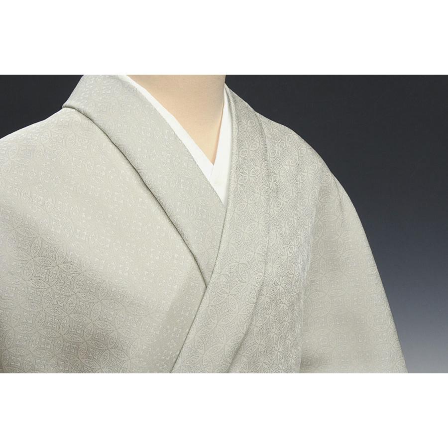 紋御召　唐織　七宝文　生成白鼠の画像