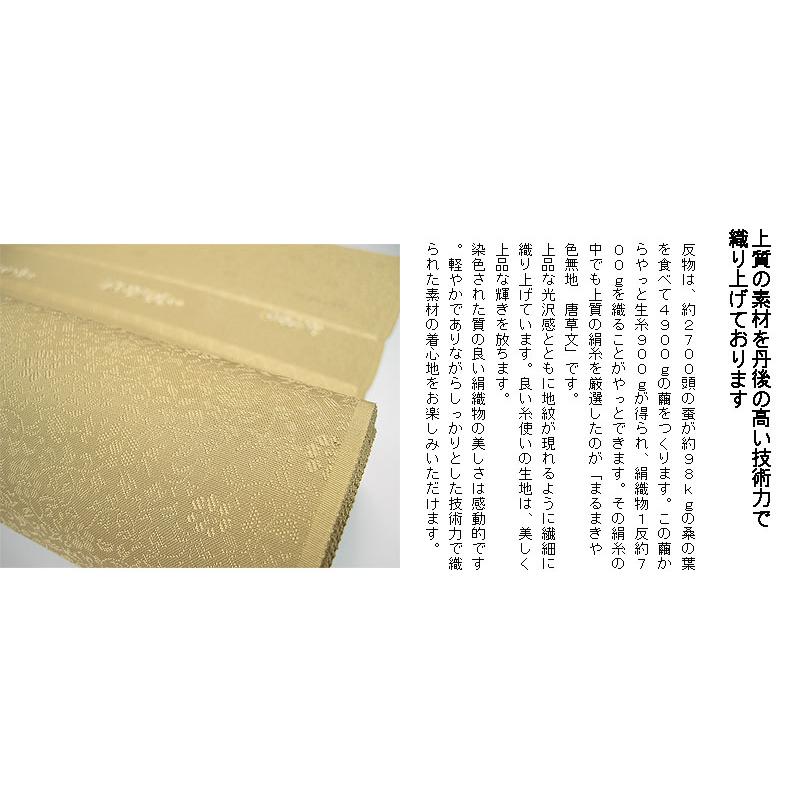 色無地　唐織唐草文　濃浅葱の画像