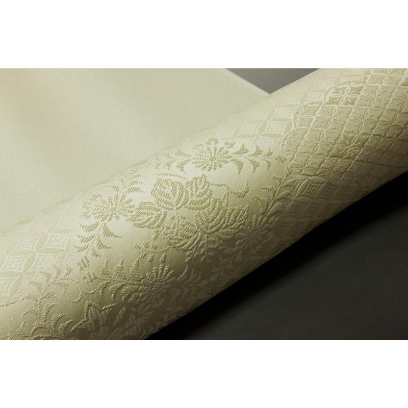 色無地 紋意匠 絵羽柄 雲取有職文 薄鶸茶色 【反物1反・正絹胴裏1枚