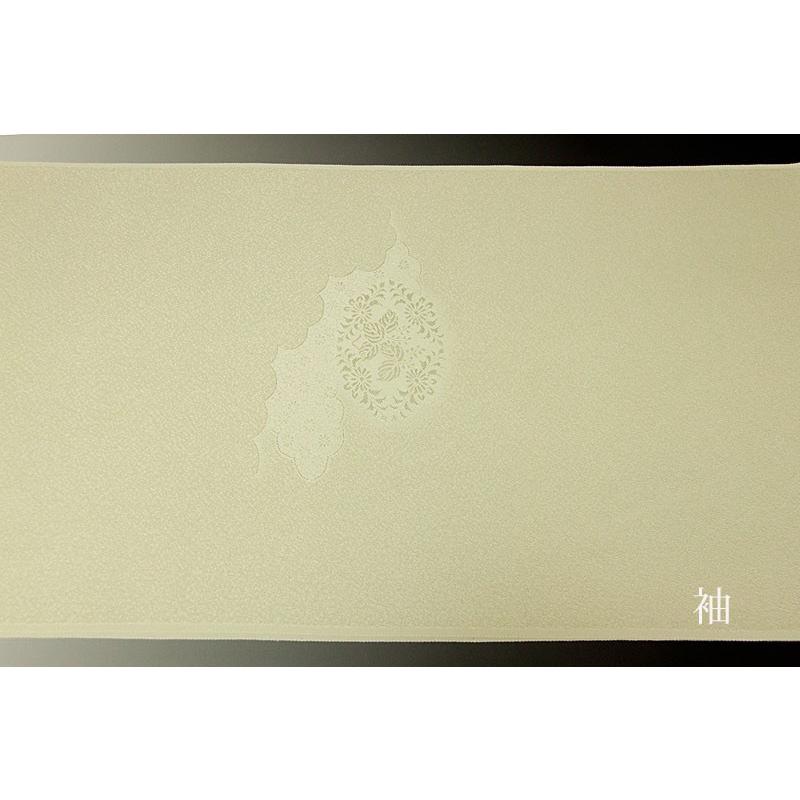 色無地 紋意匠 絵羽柄 雲取有職文 薄鶸茶色 【反物1反・正絹胴裏1枚