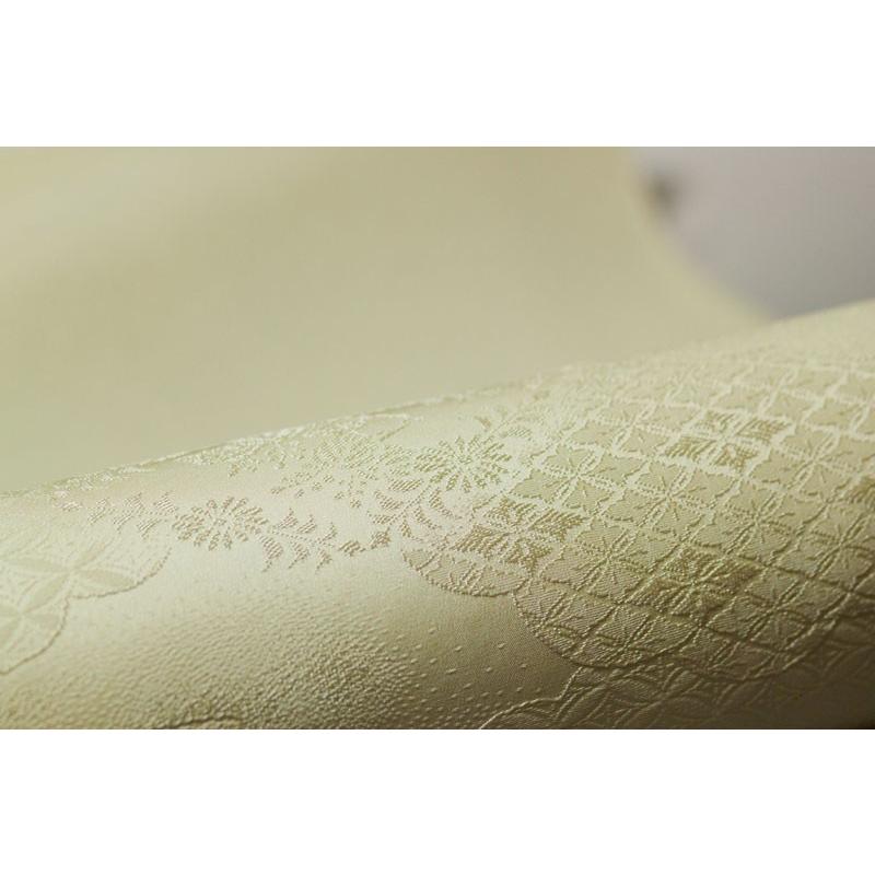 色無地 紋意匠 絵羽柄 雲取有職文 薄鶸茶色 【反物1反・正絹胴裏1枚