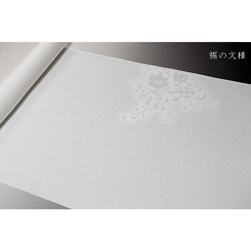 色無地　紋意匠　絵羽柄　更紗唐花文　鳩羽鼠【反物1反・正絹胴裏1枚・正絹共色別八掛1枚のセット】の画像