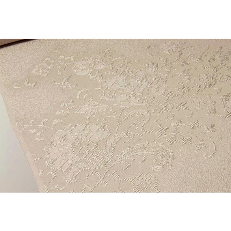 色無地 紋意匠 絵羽柄 更紗唐花文 利休白茶 【反物1反・正絹胴裏1枚