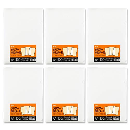 プラス クリアファイル クリアホルダー E A4 0.18mm 透明 クリアー FL