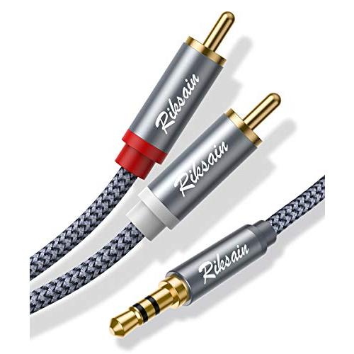 RCAケーブル 1.2m RIKSOIN 3.5mm ステレオミニプラグ to 2RCA 赤/白