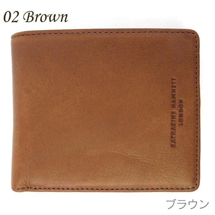 KATHARINE HAMNETT の二つ折り財布ブラウン KATHARINE HAMNETT キャサリンハムネット 二つ折り財布 札入れ