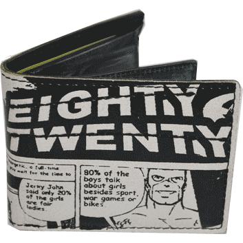 ブラック二つ折り財布 TOUGH COMIC PRINT （80/20） 2つ折り財布 68022 : かばんのミヤモト