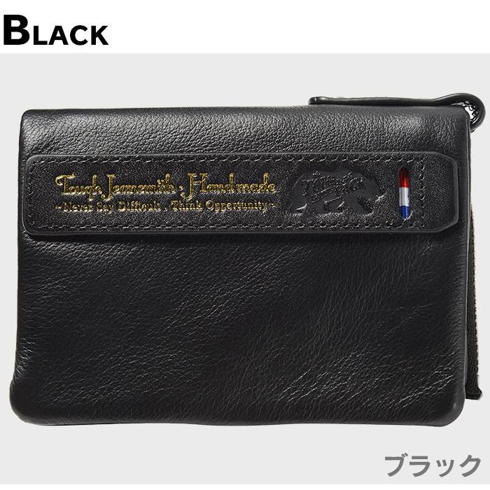 黒レザー三つ折り財布 TOUGH タフ 財布 三つ折り財布 F.L.P 69033 メンズ 革 : かばん