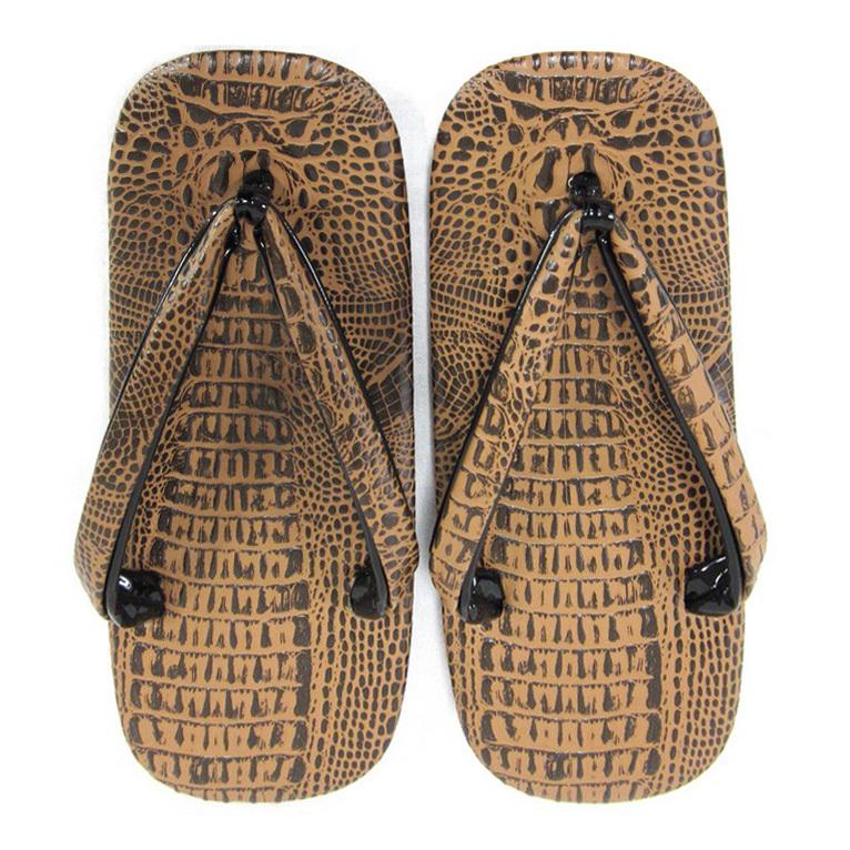 草履 雪駄 ワニ革調 Lサイズ No.15-2092 メンズ 男性 履物 着物 和装  