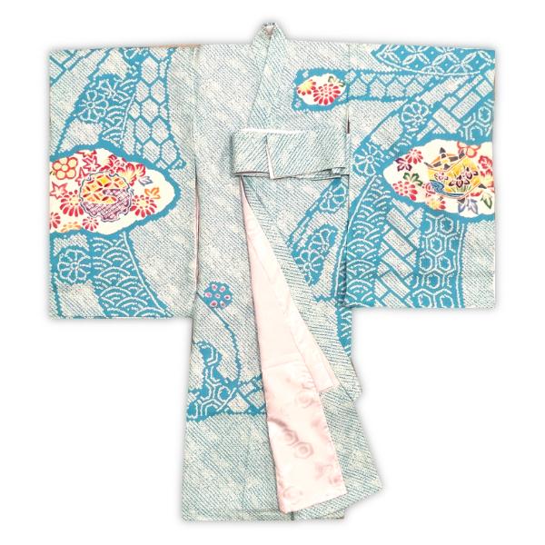 御祝着 7-1087 初着 産着 祝着 晴れ着 お仕立て上り 正絹 七五三 女の子 お宮参り  総絞り 送料無料_2